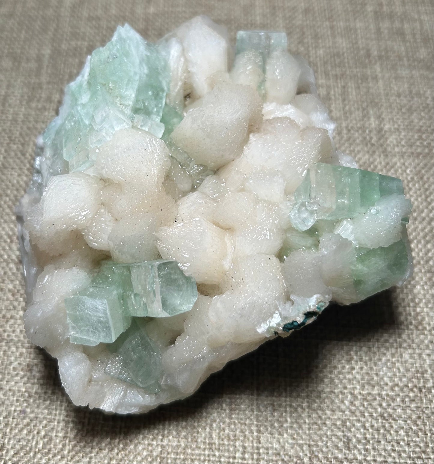 Gem Green Apophyllite with Stilbite on Matrix for Clarity, Calm, and Heart Chakra Healing