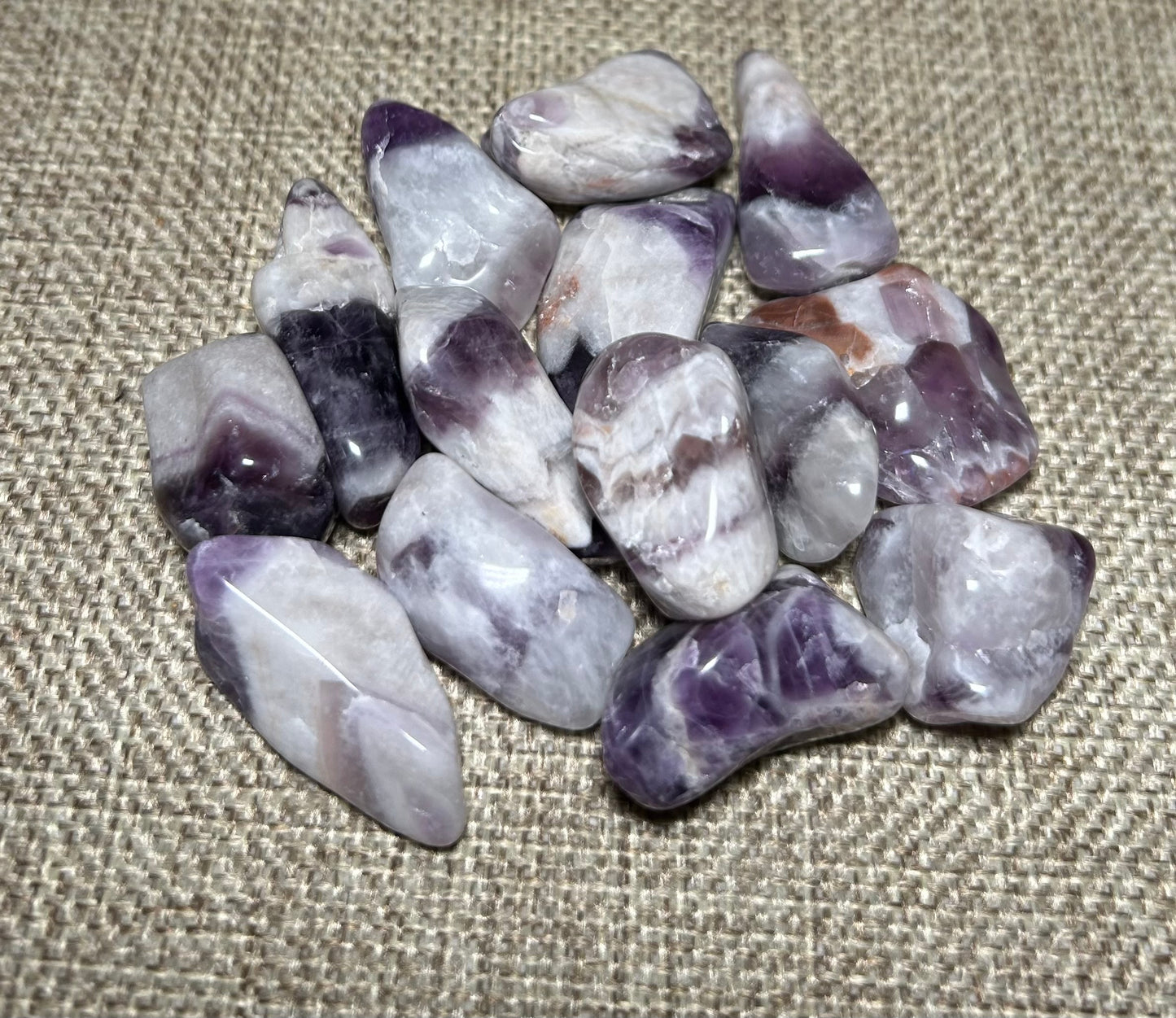 Chevron Amethyst Tumble Stone – Spiritual Clarity & Healing Energy