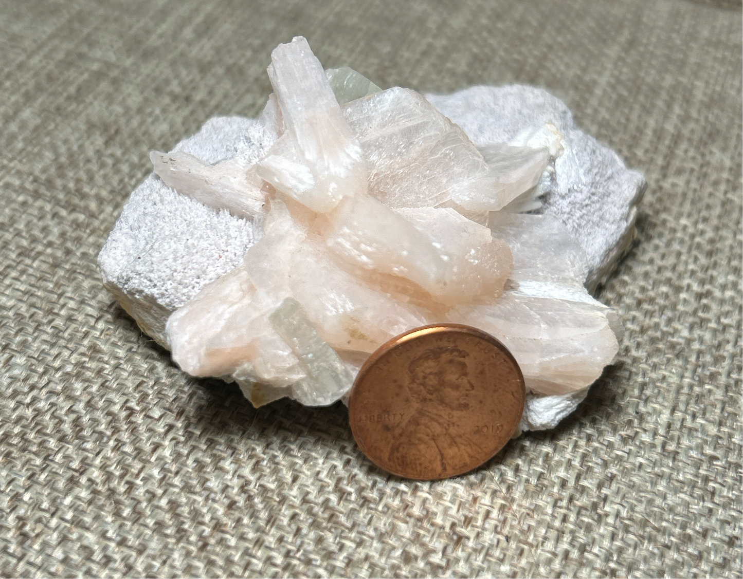 Apophyllite Crystals with Peach Stilbite and Chalcedony in Matrix - Healing and Serenity