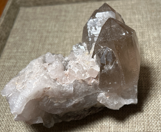 Smokey Quartz Cluster with Large Points for Grounding, Protection, and Energy Amplification