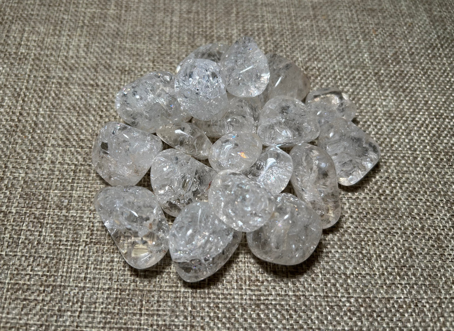 Cracked Crystal Quartz Tumble Stone – Amplified Energy & Inner Clarity