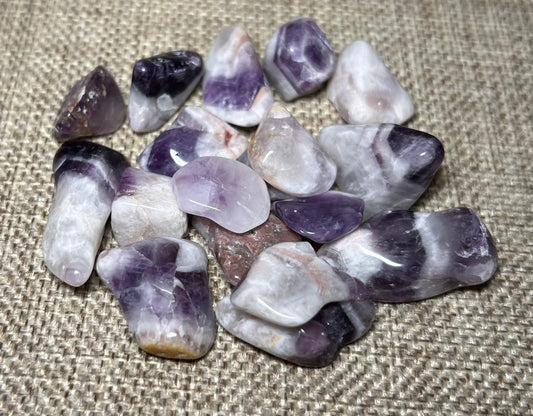 Chevron Amethyst Tumble Stone – Spiritual Clarity & Healing Energy