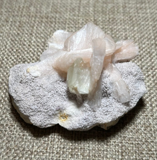 Apophyllite Crystals with Peach Stilbite and Chalcedony in Matrix - Healing and Serenity